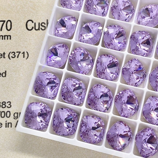 Swarovski 4470 crystal Cushion Square 371Violet（10mm）