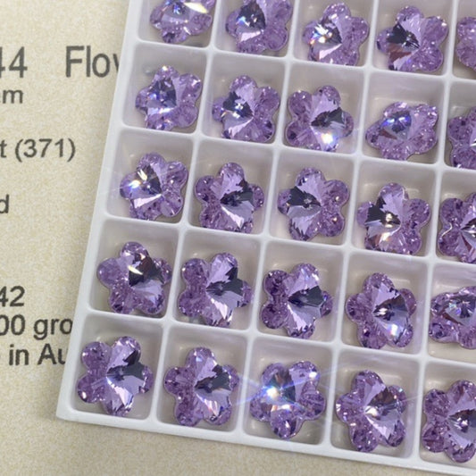 Swarovski 4744 crystal Flower Fancy Stone 371 Violet （10mm）