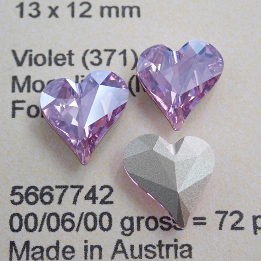 Swarovski 4809 crystal Sweet heart Fancy Stone 371MOL（13x12mm）