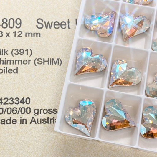 Swarovski 4809 crystal Sweet heart Fancy Stone 391SHIM（13x12mm）