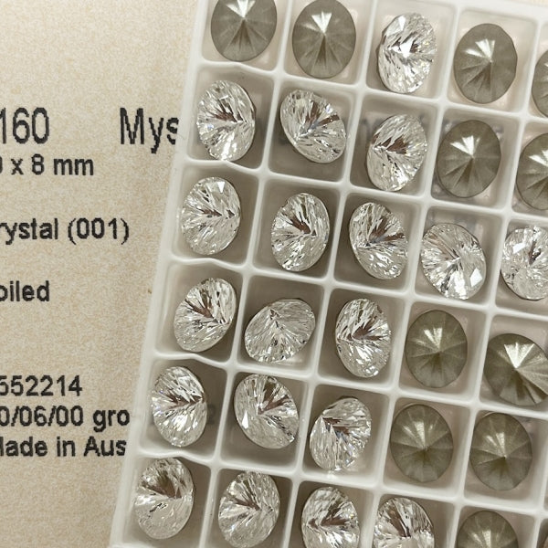 Swarovski 4160 Crystal Mystic Oval Fancy Stone  001white
