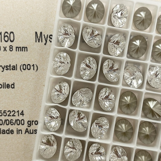 Swarovski 4160 Crystal Mystic Oval Fancy Stone  001white