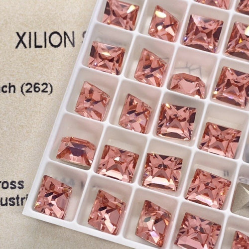 Swarovski 4428 crystal XILION Square 262 Rose Peach （8mm）