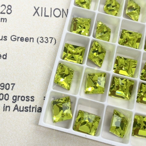 Swarovski 4428 crystal XILION Square 337Citrus Green