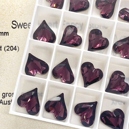 Swarovski 4810 Crystal  Heart Fancy Stone 204 Amethyst （13x12mm）