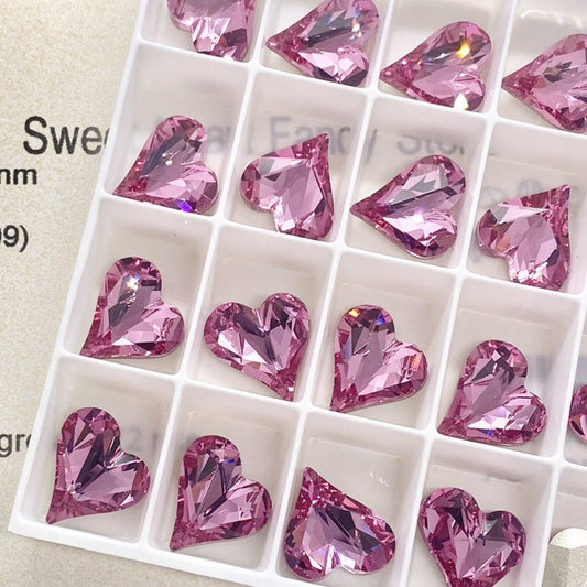 Swarovski 4810 Crystal  Heart Fancy Stone 209 rose（13x12mm）