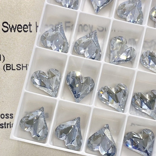 Swarovski 4810 Crystal  Heart Fancy Stone Blue Shade（13x12mm）