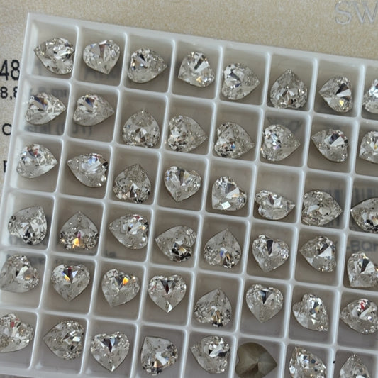 Swarovski 4831 Crystal Antique Heart Fancy Stone 001white