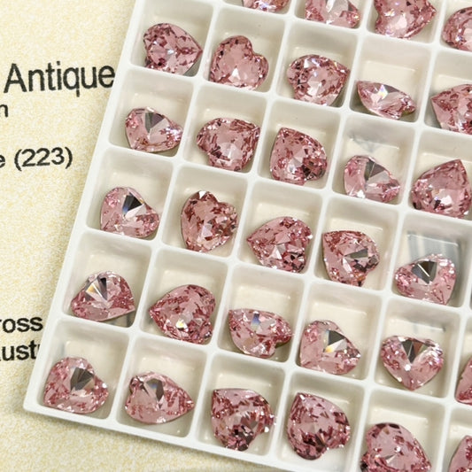 Swarovski 4831 Crystal Antique Heart Fancy Stone 223 Light Rose