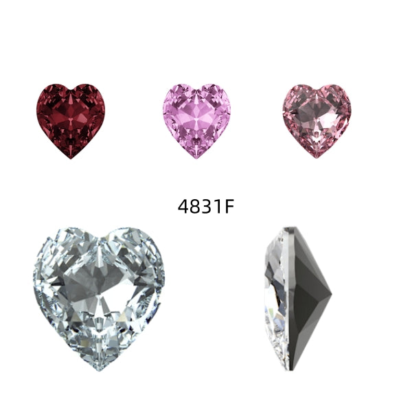 Swarovski 4831 Crystal Antique Heart Fancy Stone Crystal Moonlight（8.8x8mm）