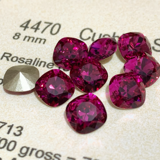 Swarovski 4470 crystal Cushion Square 502Fuchsia（8mm）