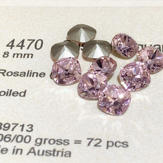 Swarovski 4470 crystal Cushion Square 508Rosaline（8mm）