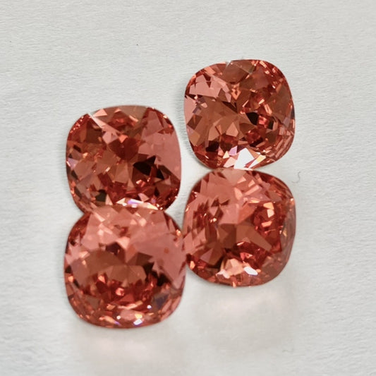 Swarovski 4470 crystal Cushion Square 542Padparadscha（10mm）