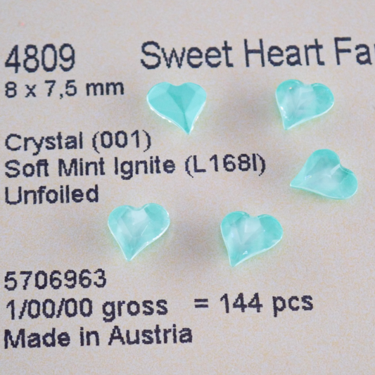 Swarovski 4809 crystal Sweet heart Fancy Stone L168I（8x7.5mm）
