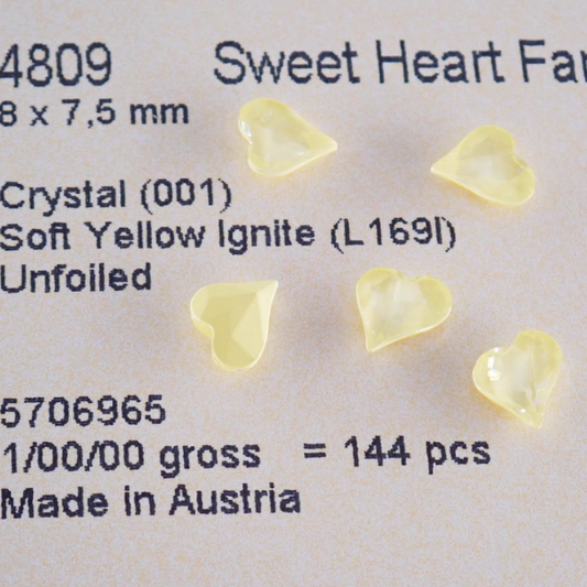 Swarovski 4809 crystal Sweet heart Fancy Stone L169I（8x7.5mm）