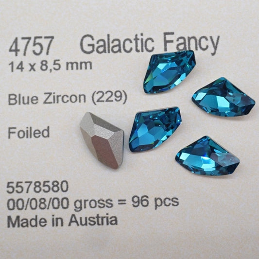 Swarovski 4757 Crystal Galactic Fancy Stone 229 Blue Zircon（14x8.5mm）