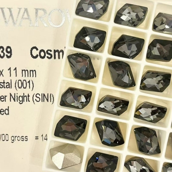 Swarovski 4739 Crystal Cosmk Fancy Stone Silver Night （14x10mm）