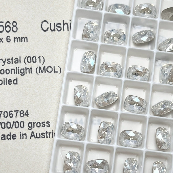 Swarovski 4568 Crystal Cushion Fancy Stone Crystal Moonlight（8x6mm）