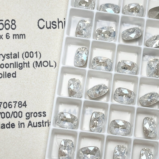 Swarovski 4568 Crystal Cushion Fancy Stone Crystal Moonlight（8x6mm）