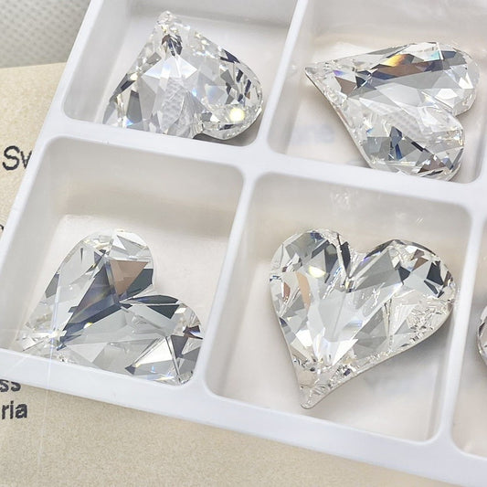 Swarovski 4809 crystal Sweet heart Fancy Stone 001white （27x25mm）