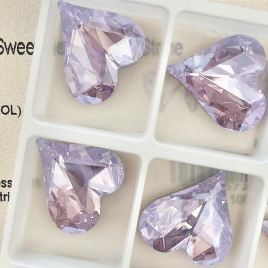 Swarovski 4809 crystal Sweet heart Fancy Stone 371MOL Violet Moonlight（27x25mm）