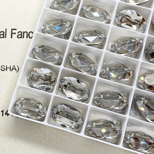 Swarovski 4120 crystal Oval Fancy Stone Silver Shade（14x10mm）