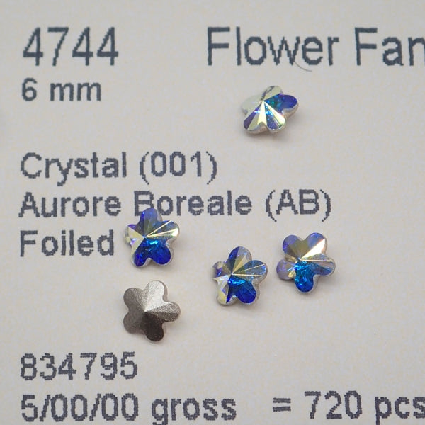 Swarovski 4744 crystal Flower Fancy Stone AB（6mm）