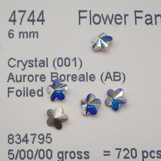 Swarovski 4744 crystal Flower Fancy Stone AB（6mm）