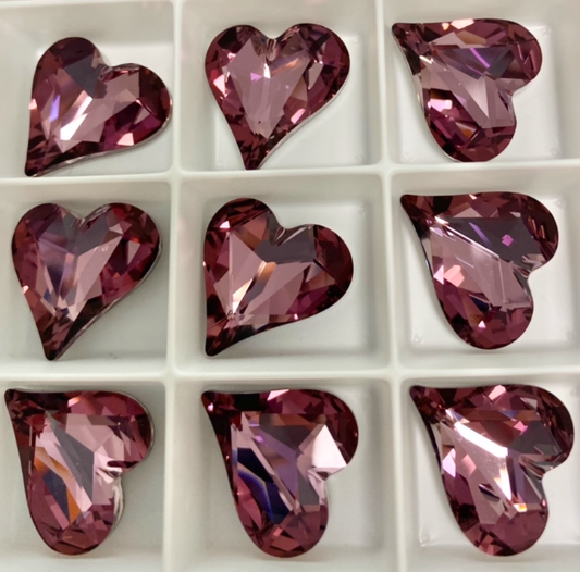 Swarovski 4809 crystal Sweet heart Fancy Stone Antique Pink（17x15mm）