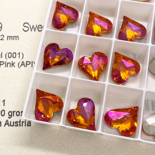 Swarovski 4809 crystal Sweet heart Fancy Stone API （13x12mm）