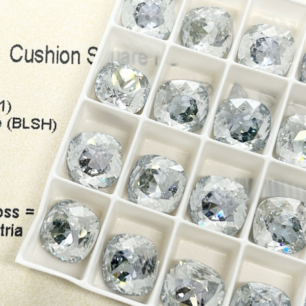 Swarovski 4470 crystal Cushion Square Blue Shade（10mm）