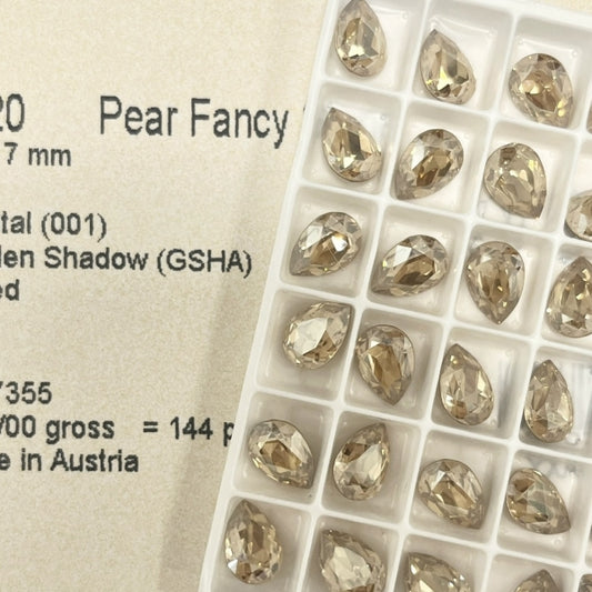 Swarovski 4320 Crystal  Pear Fancy Stone Golden Shadow（10x7mm）