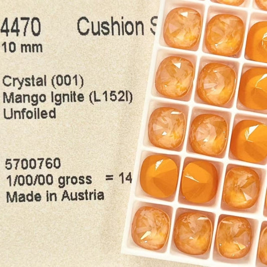 Swarovski 4470 crystal Cushion Square L152I（10mm）