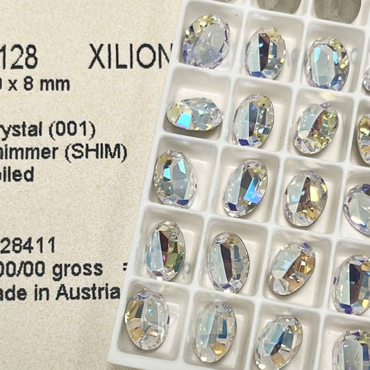 Swarovski 4128 Crystal XILION Oval Fancy Stone Shimmer（10x8mm）