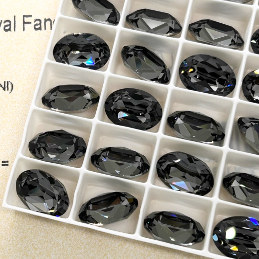 Swarovski 4120 crystal Oval Fancy Stone Silver Night（14x10mm）