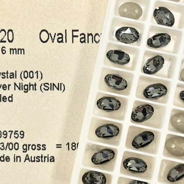 Swarovski 4120 crystal Oval Fancy Stone Silver Night（8x6mm）