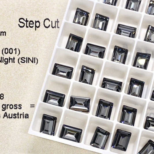 Swarovski 4527 crystal Step Cut Fancy Stone Silver Night （8x6mm）