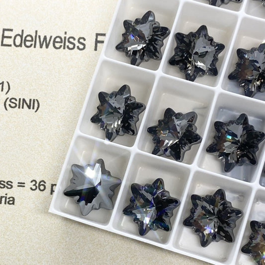 Swarovski 4753 crystal EdelweissFancy Stone Silver Night（14mm）