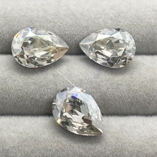 Swarovski 4320 Crystal  Pear Fancy Stone Silver Shade（14x10mm）