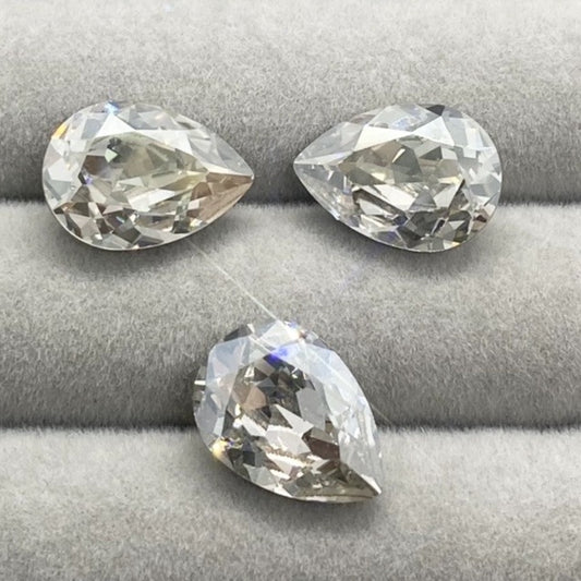 Swarovski 4320 Crystal  Pear Fancy Stone Silver Shade（14x10mm）
