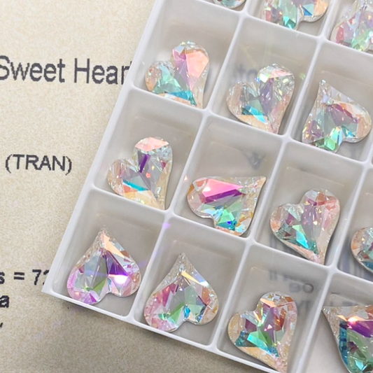 Swarovski 4809 crystal Sweet heart Fancy Stone 001TRAN（13x12mm）