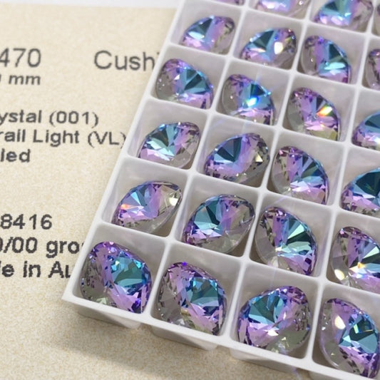 Swarovski 4470 crystal Cushion Square Vitrail Light（10mm）